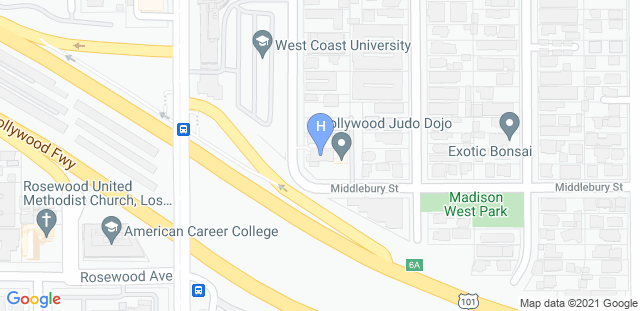 Map to Hollywood Judo Dojo